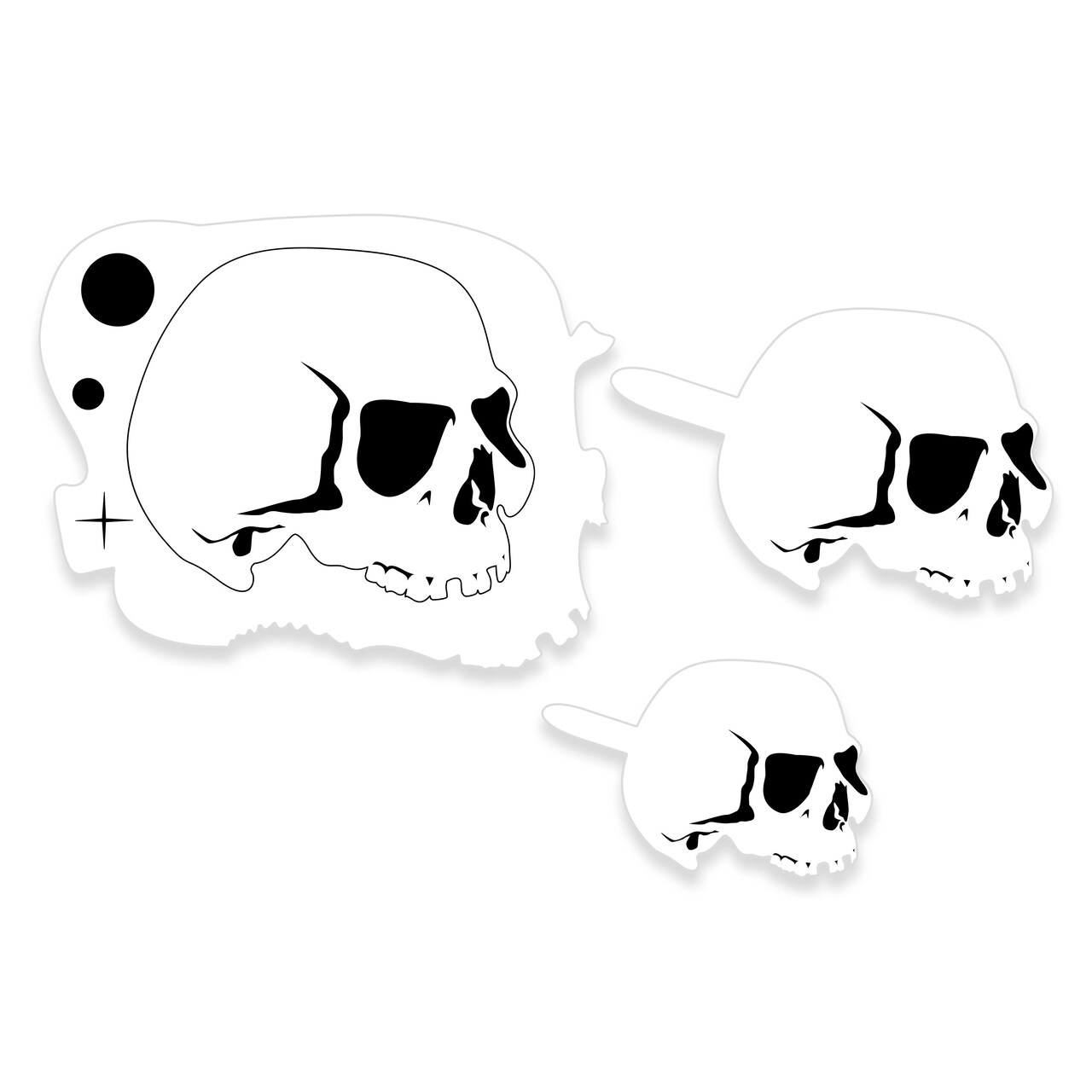 Custom Shop Airbrush Stencil Skull Design Set #5 - 3 Laser Cut